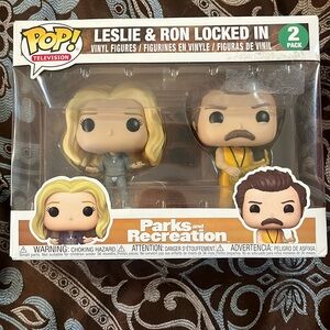 Leslie and Ron Locked In Funko Pop